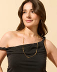 Gold croissant necklace in 14k vermeil – chic chain necklace for women with patented Claspe closure, a luxe 40th birthday or anniversary gift idea
