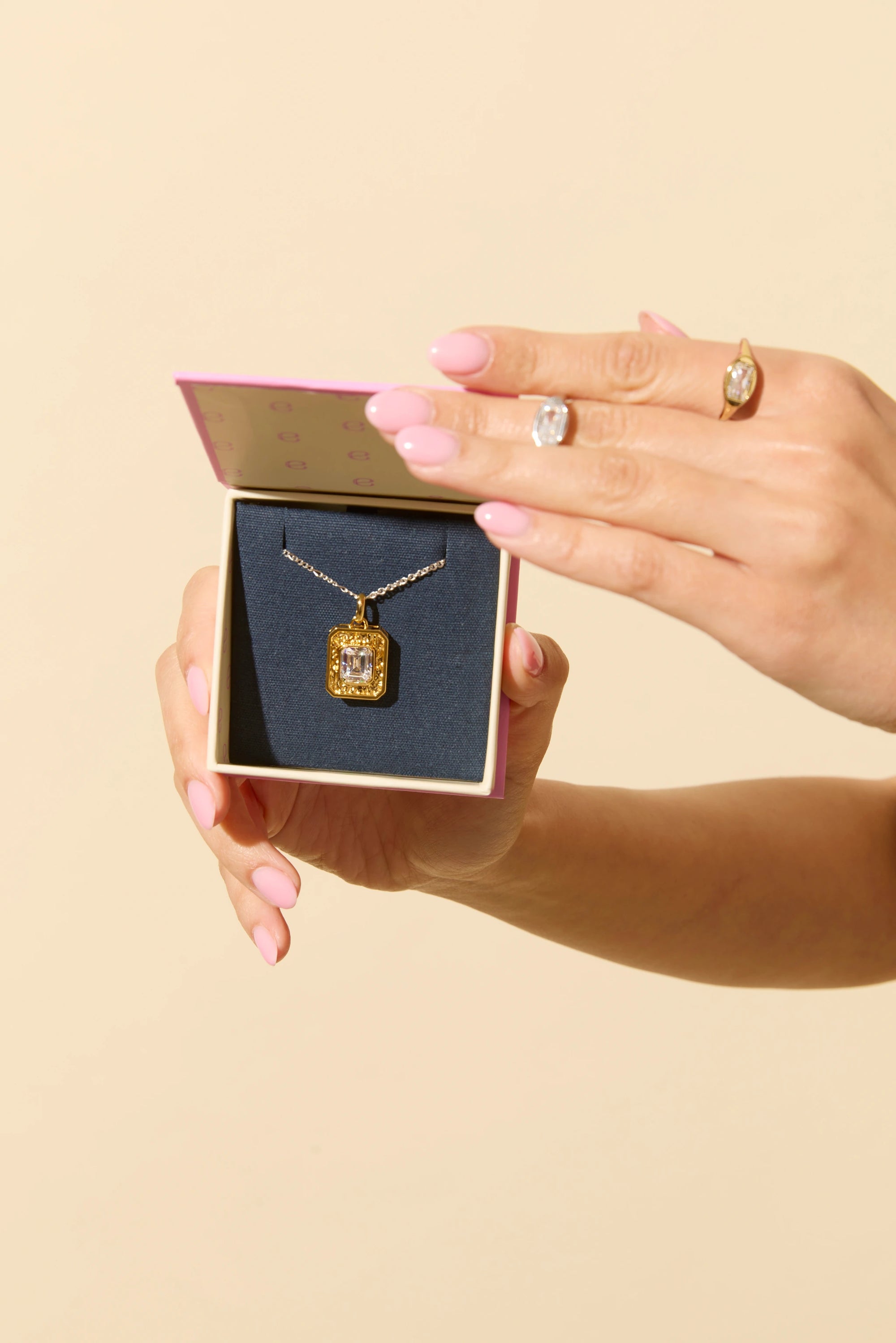 Open Claspe box with mixed metal jewelry – gold and silver accessories perfect for gifting