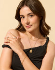Women's chain necklace and bracelet stack crafted in sterling silver and 14k gold vermeil – durable, high-quality jewelry with easy Claspe closure, perfect for gifting or everyday wear