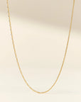 14k gold vermeil chain necklace with mixed textures – elevated women’s fashion accessory with easy Claspe mechanism, better than a lobster clasp