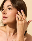 Sterling silver and 14k gold vermeil rings with nano gemstone and comfort-fit band – durable, hypoallergenic, and designed for everyday wear