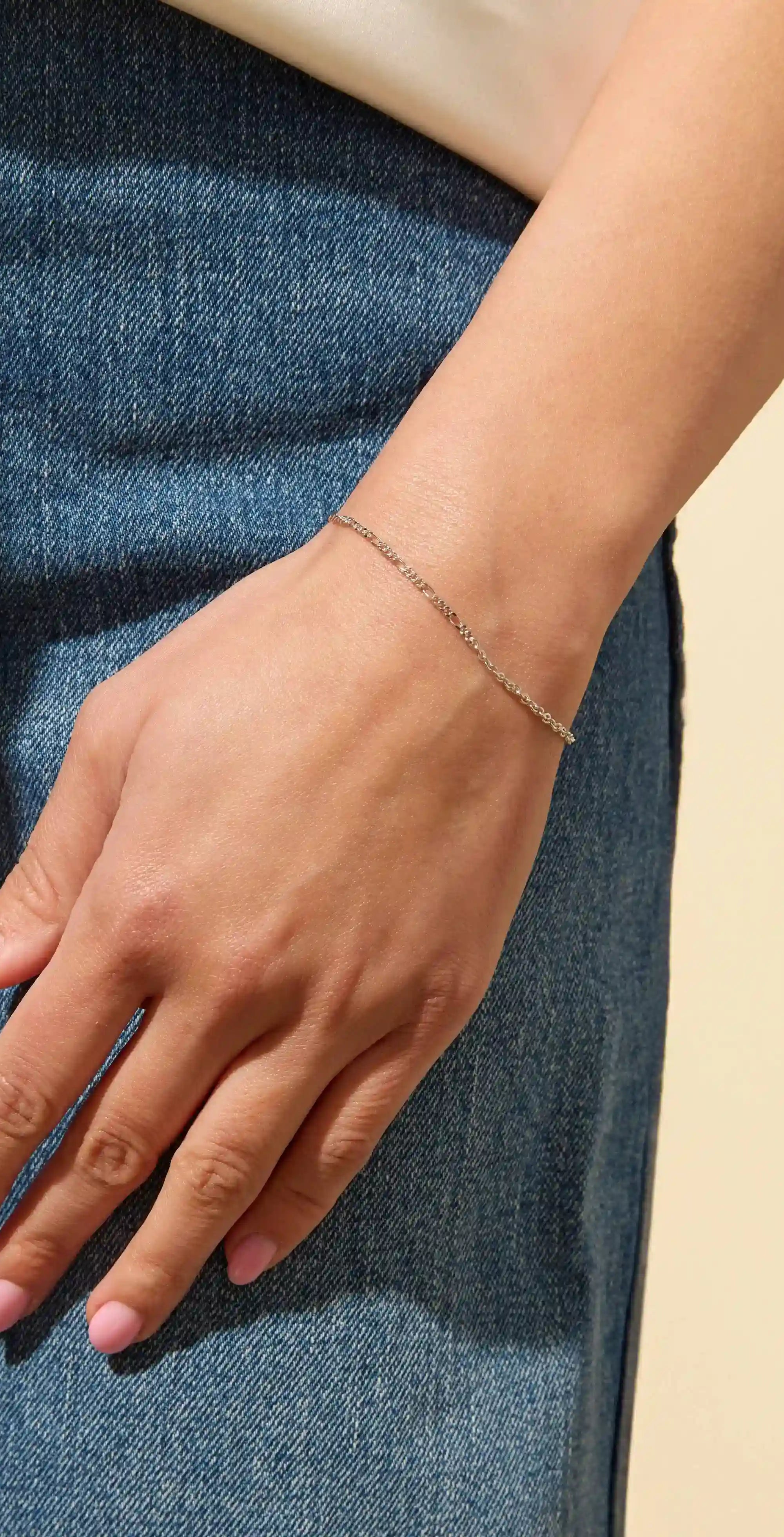 Silver Mixed Media Chain Bracelet