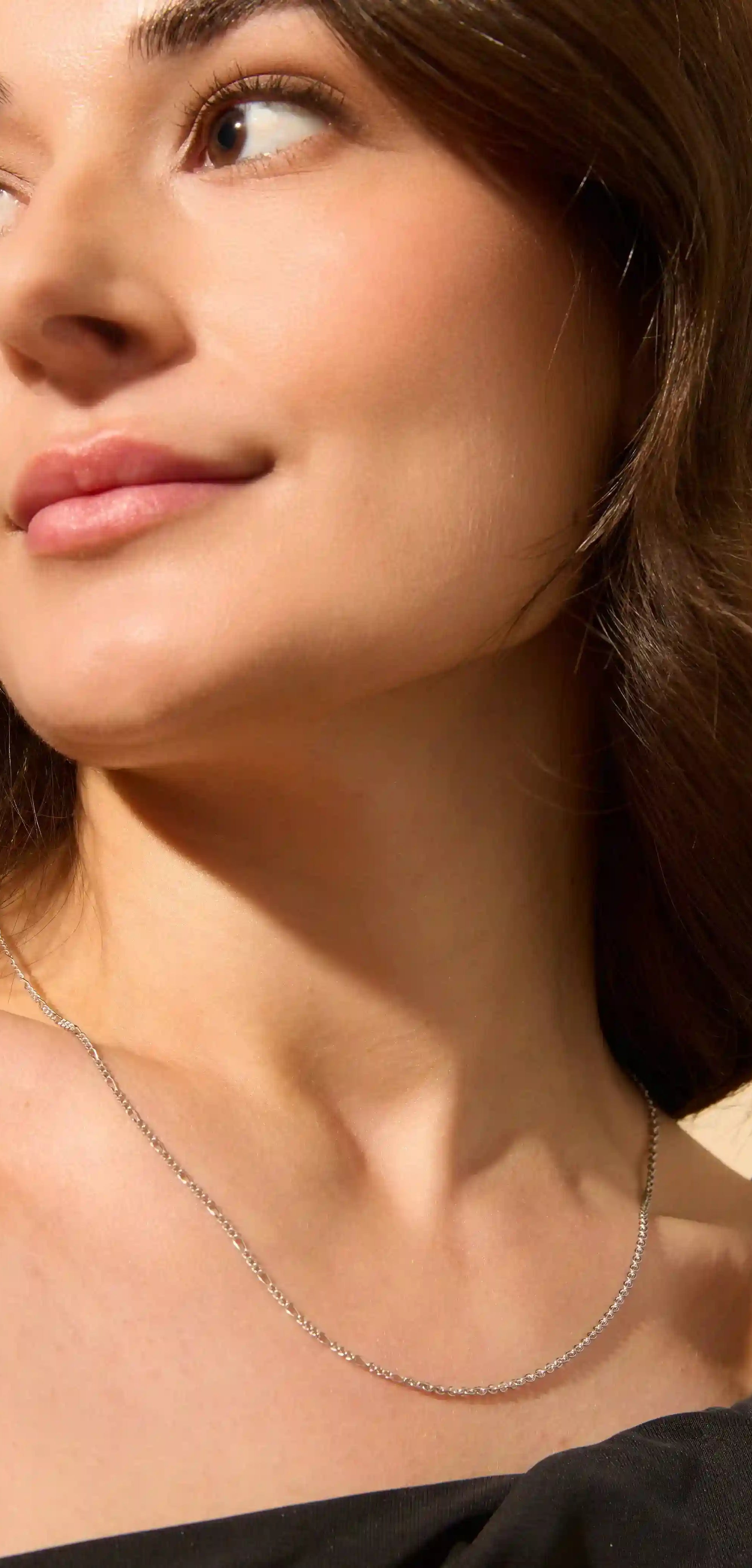 Silver Mixed Media Chain Necklace